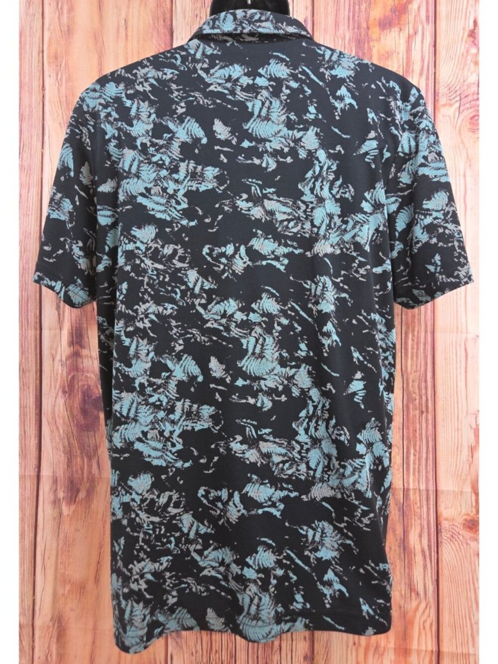 Travis Mathew Black & Blue Abstract Print Mens Polo Large Pima Cotton Blend - Picture 2 of 7
